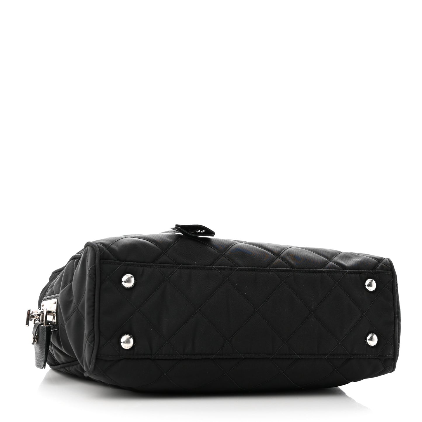 Nylon Tessuto Impuntu Quilted Shoulder Bag Black
