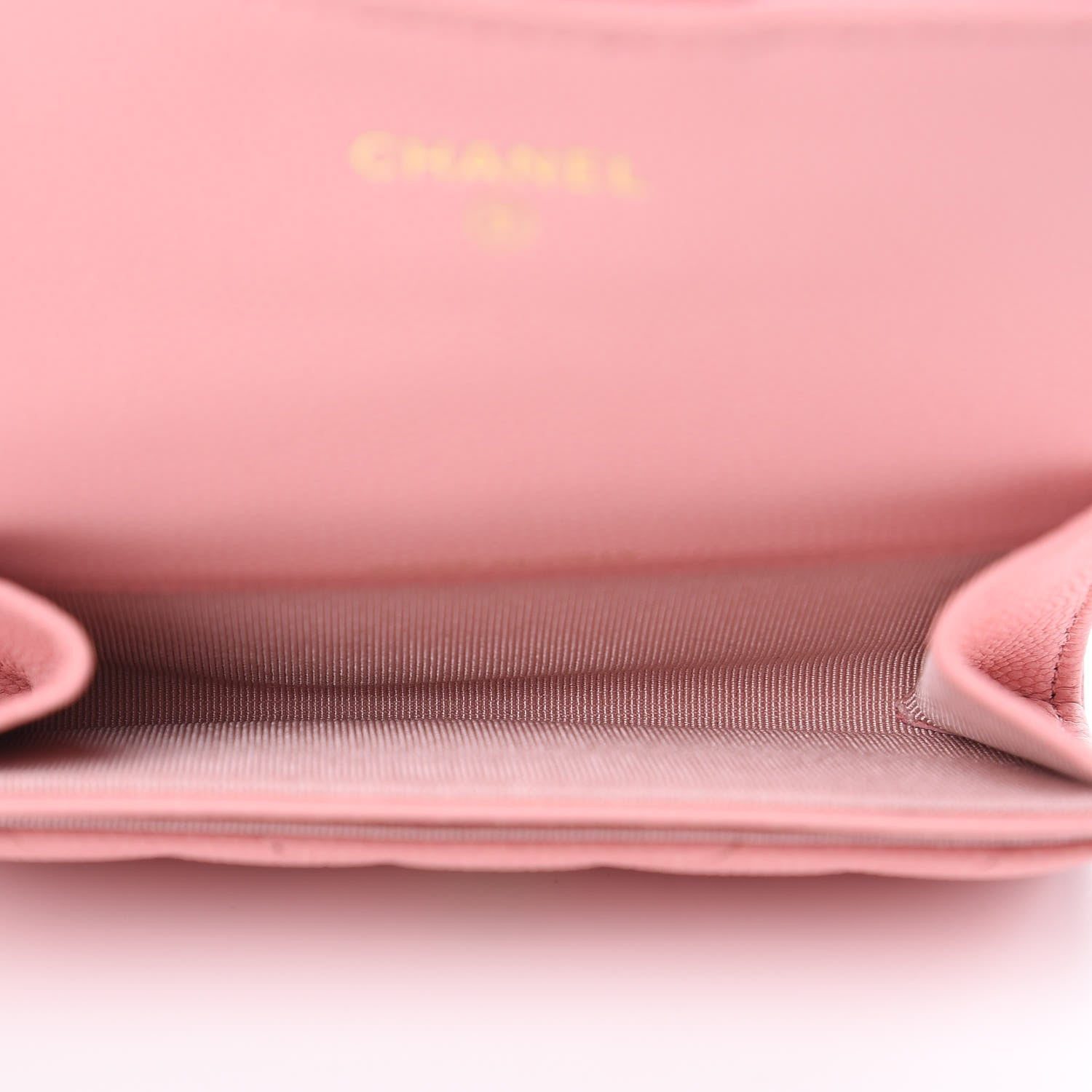 Chanel Caviar Chevron Quilted Card Holder Wallet Pink 5 of 9