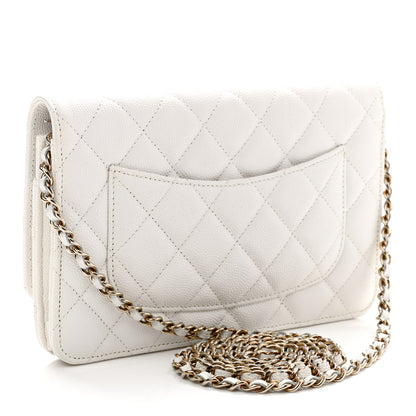 Chanel Caviar Quilted Wallet On Chain WOC White 3 of 12