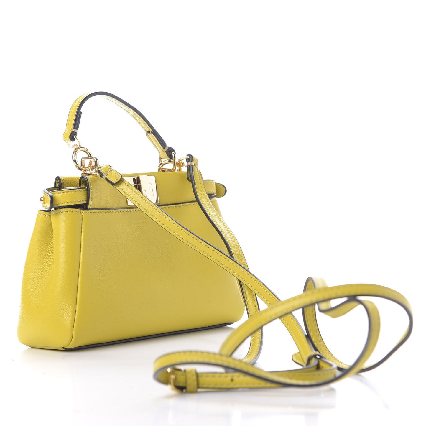 Shiny Nappa Micro Peekaboo Iconic Satchel Lime