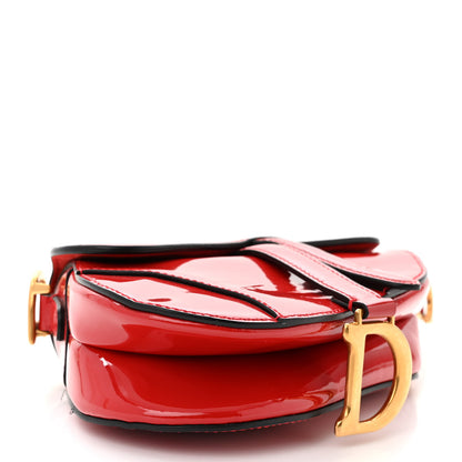 Christian Dior Patent Mini Saddle Bag Red 4 of 12
