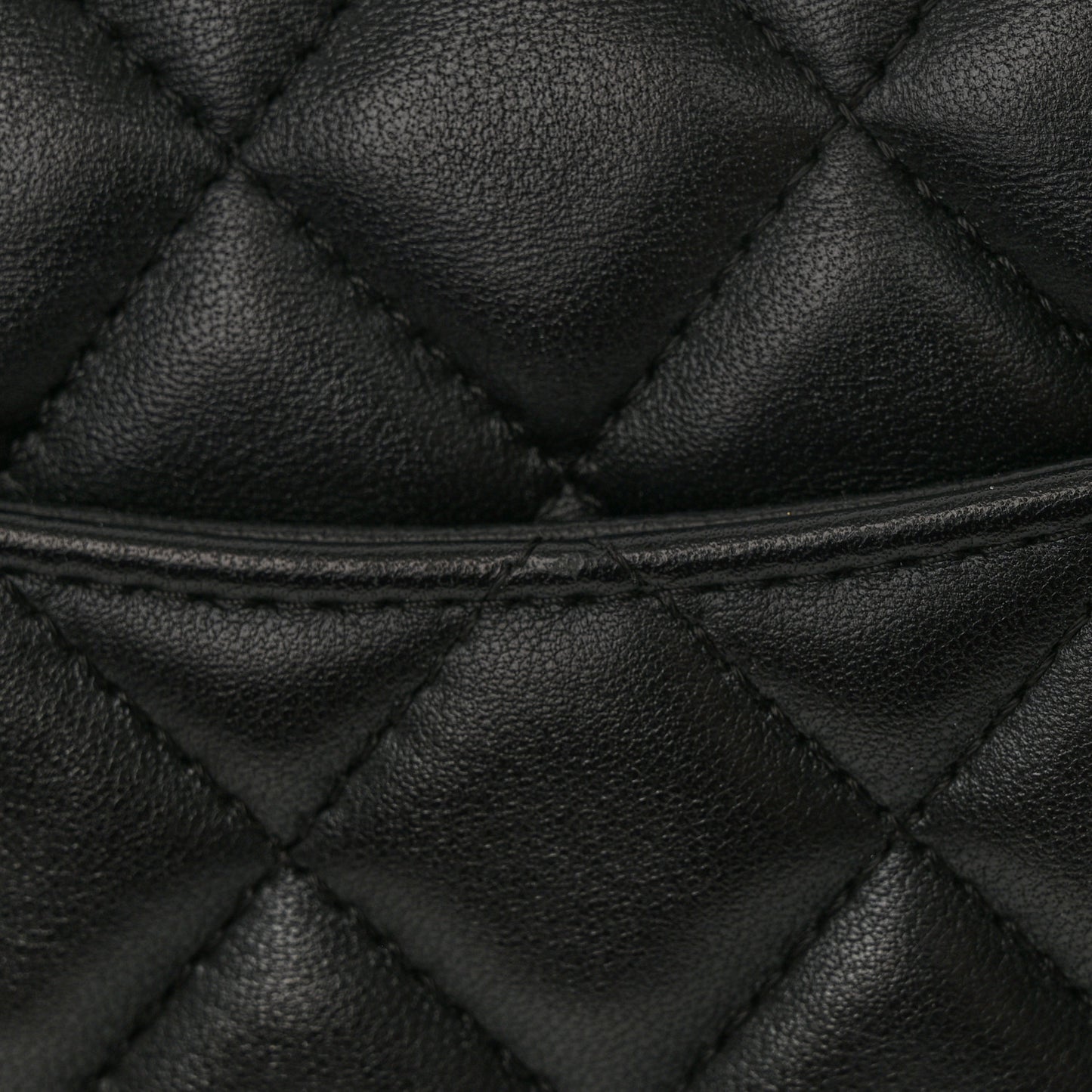 Lambskin Quilted Mini Rectangular Flap Black