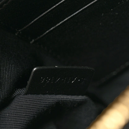 Celine Calfskin Quilted Small C Charm Bag Black 8 of 10