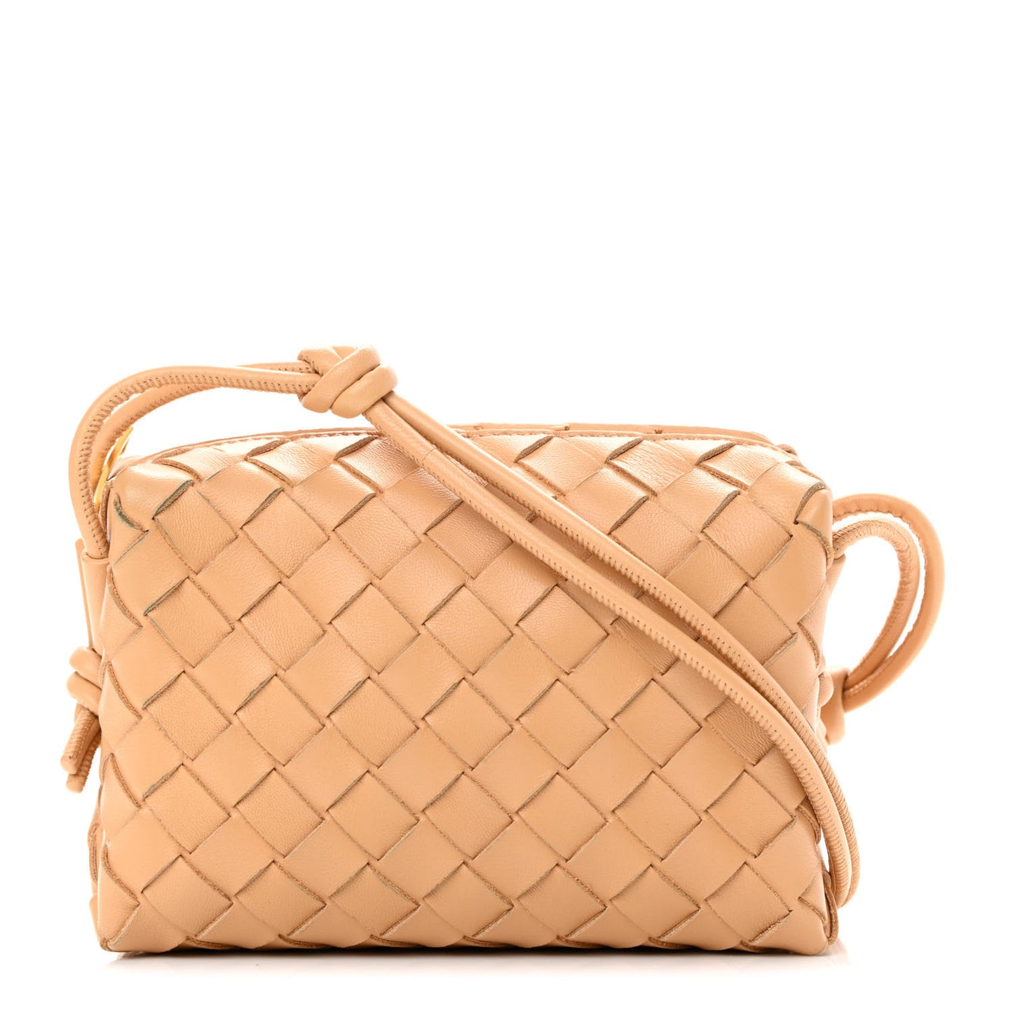 Nappa Intrecciato Mini Loop Camera Bag Almond