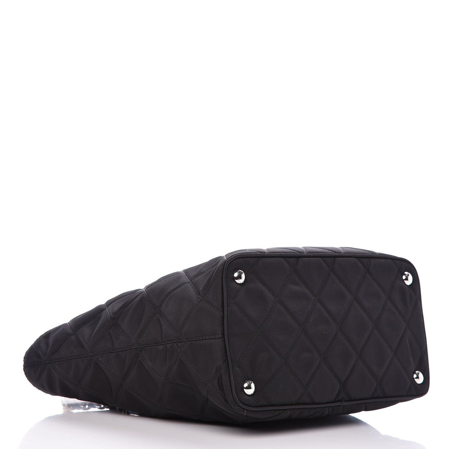 Tessuto Nylon Quilted Shopping Tote Black
