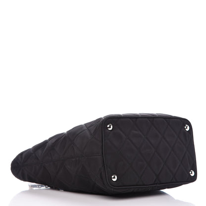 Prada Tessuto Nylon Quilted Shopping Tote Black 4 of 9