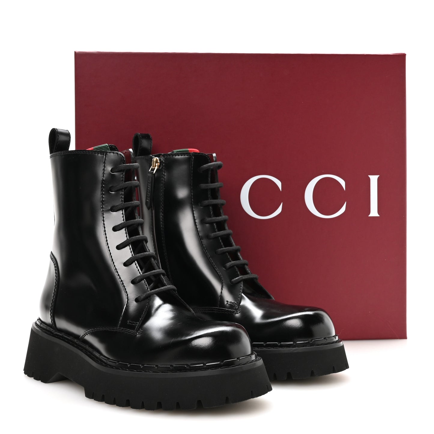 Spice Lux Nappa Web Combat Boots 37 Black