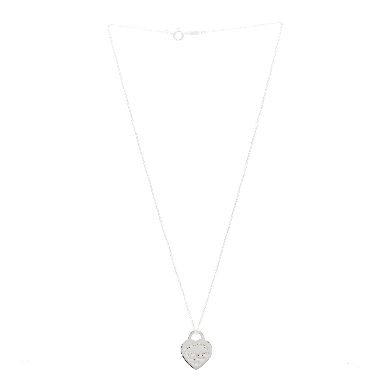 Tiffany Sterling Silver Small Return to Tiffany Heart Pendant Necklace 2 of 3