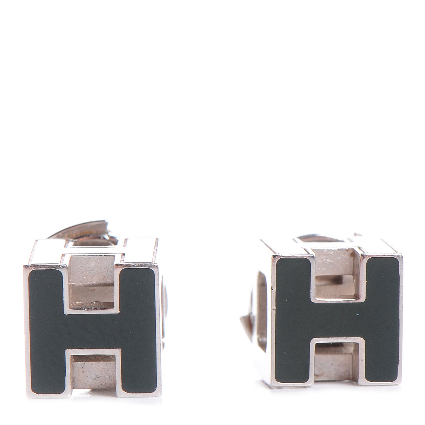 Palladium Lacquered Cage d'H Earrings Black