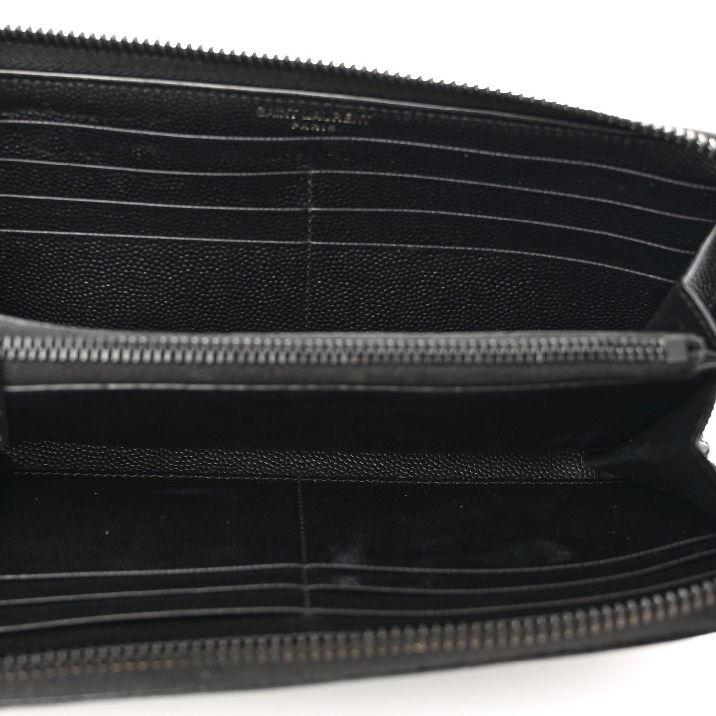 Grain De Poudre Matelasse Chevron Monogram Monochrome Zip Around Wallet Black
