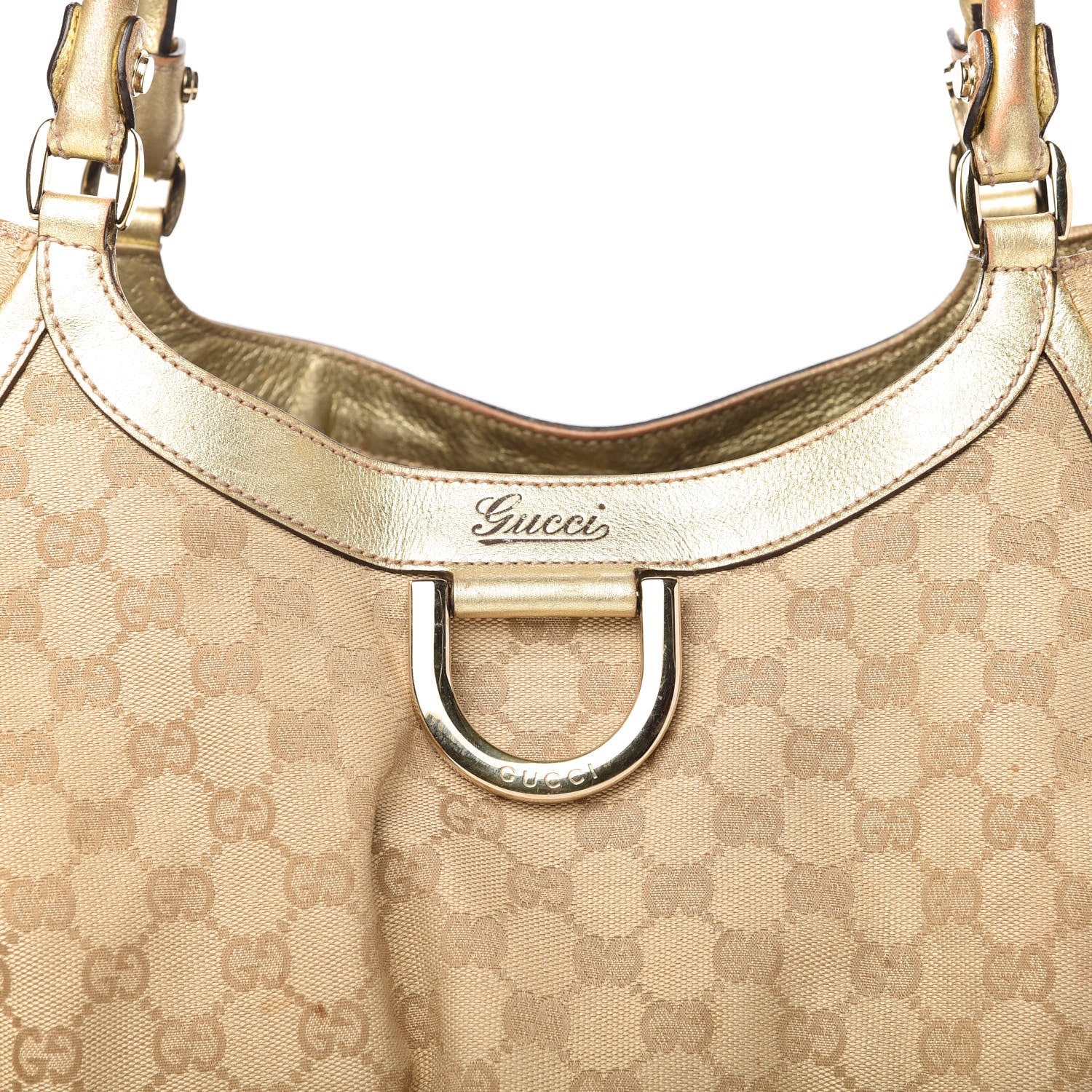 Gucci Monogram Large D Gold Hobo Metallic Gold 10 of 20