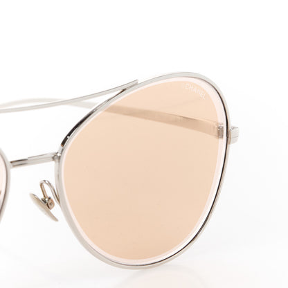 Chanel Metal Pilot Sunglasses 4260 Silver 7 of 8