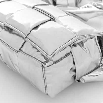 Bottega Veneta Metallic Lambskin Maxi Intrecciato Padded The Belt Cassette Bag Silver 10 of 10