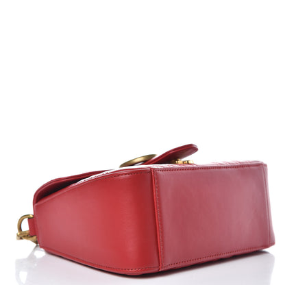 Gucci Calfskin Matelasse Mini GG Marmont Top Handle Shoulder Bag Hibiscus Red 4 of 7