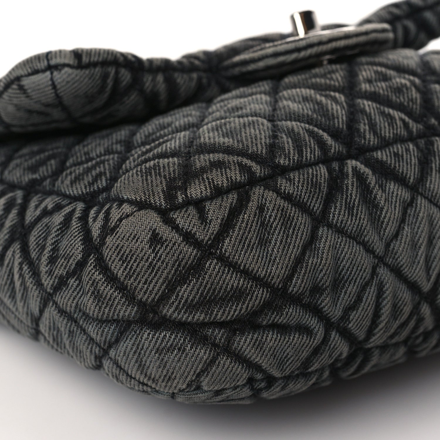 Chanel Washed Denim Quilted Small Denimpression Flap Grey Black 7 of 9