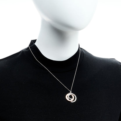 Tiffany Sterling Silver Rubedo Small Interlocking Circles Pendant Necklace 2 of 5