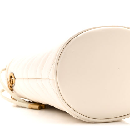 Gucci Calfskin Matelasse Mini GG Marmont 2.0 Bucket Bag White 9 of 11