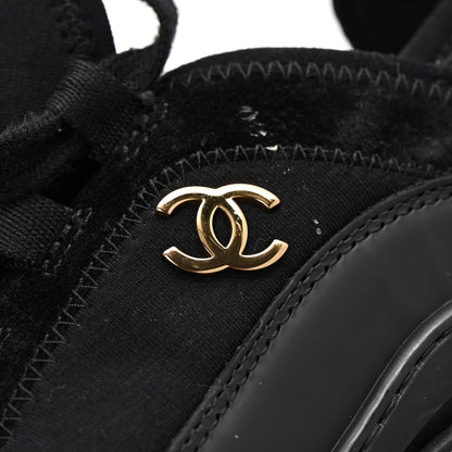 Chanel Velvet Calfskin Mixed Fibers CC Sneakers 36 Black 10 of 12