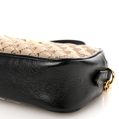 Gucci Monogram Matelasse Diagonal Small GG Marmont Chain Shoulder Bag Beige Black 9 of 11