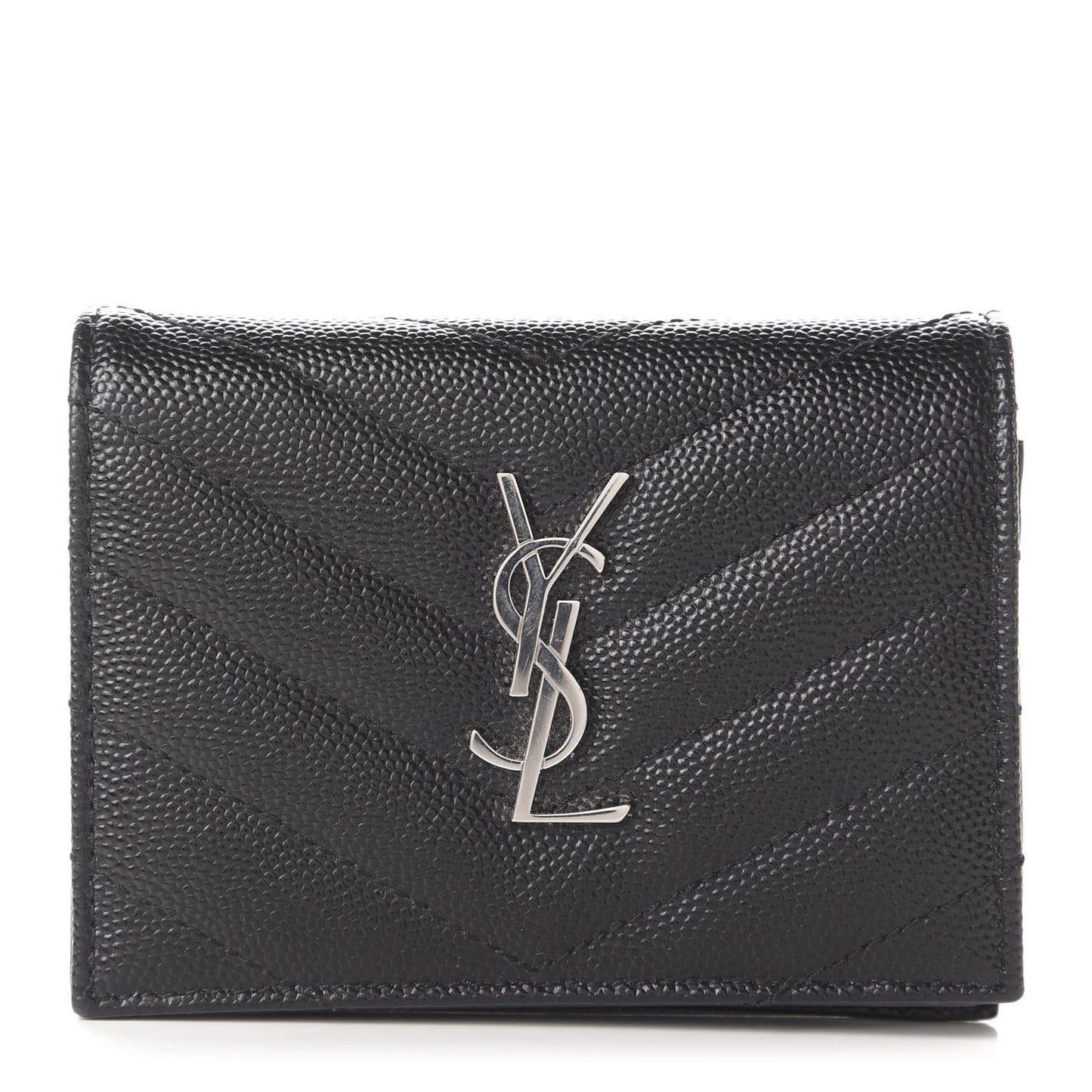 Grain De Poudre Matelasse Chevron Monogram Card Case Black