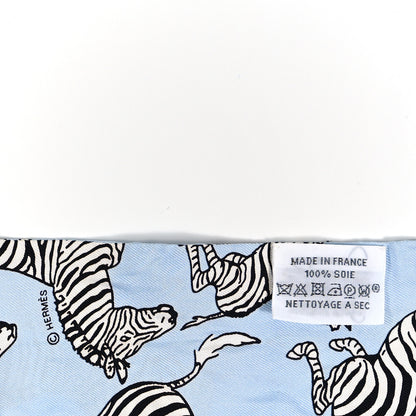 Hermes Silk Les Zebres Twilly Ciel Black White 3 of 3