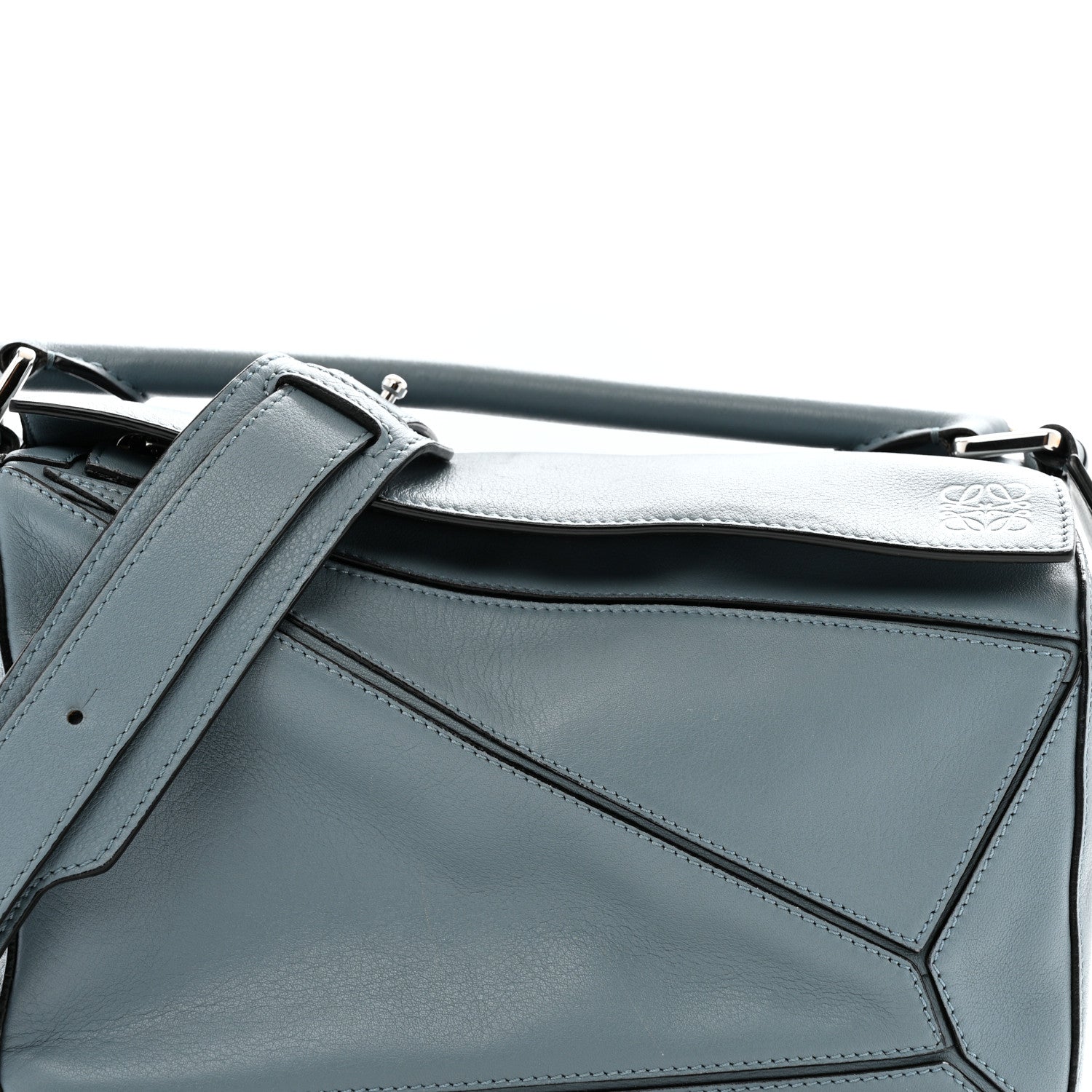Loewe Calfskin Small Puzzle Bag Stone Blue 8 of 14