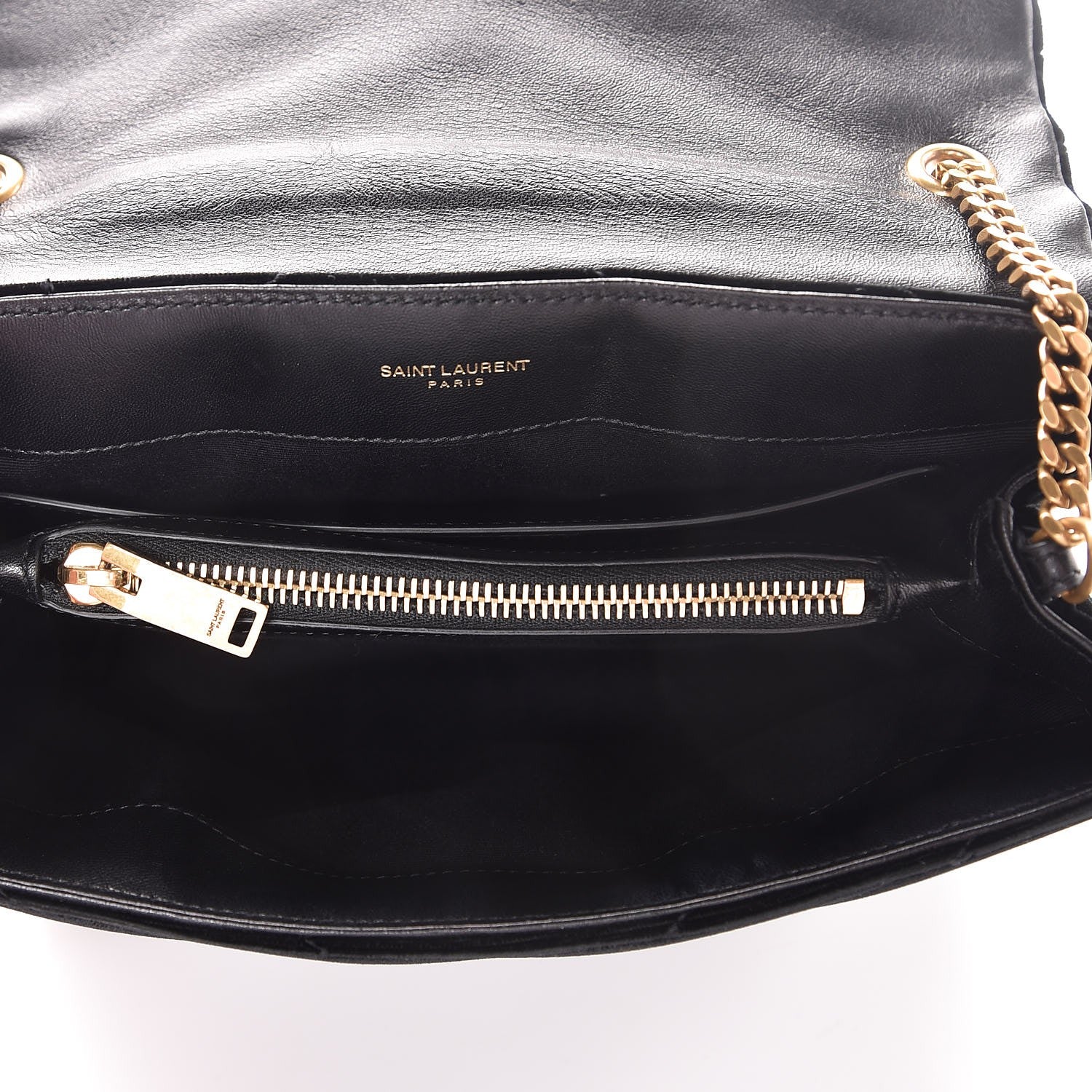 Saint Laurent Velvet Y Quilted Monogram Small Loulou Chain Satchel Black 5 of 8