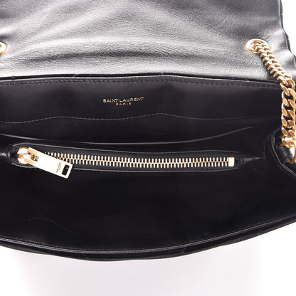 Saint Laurent Velvet Y Quilted Monogram Small Loulou Chain Satchel Black 5 of 8
