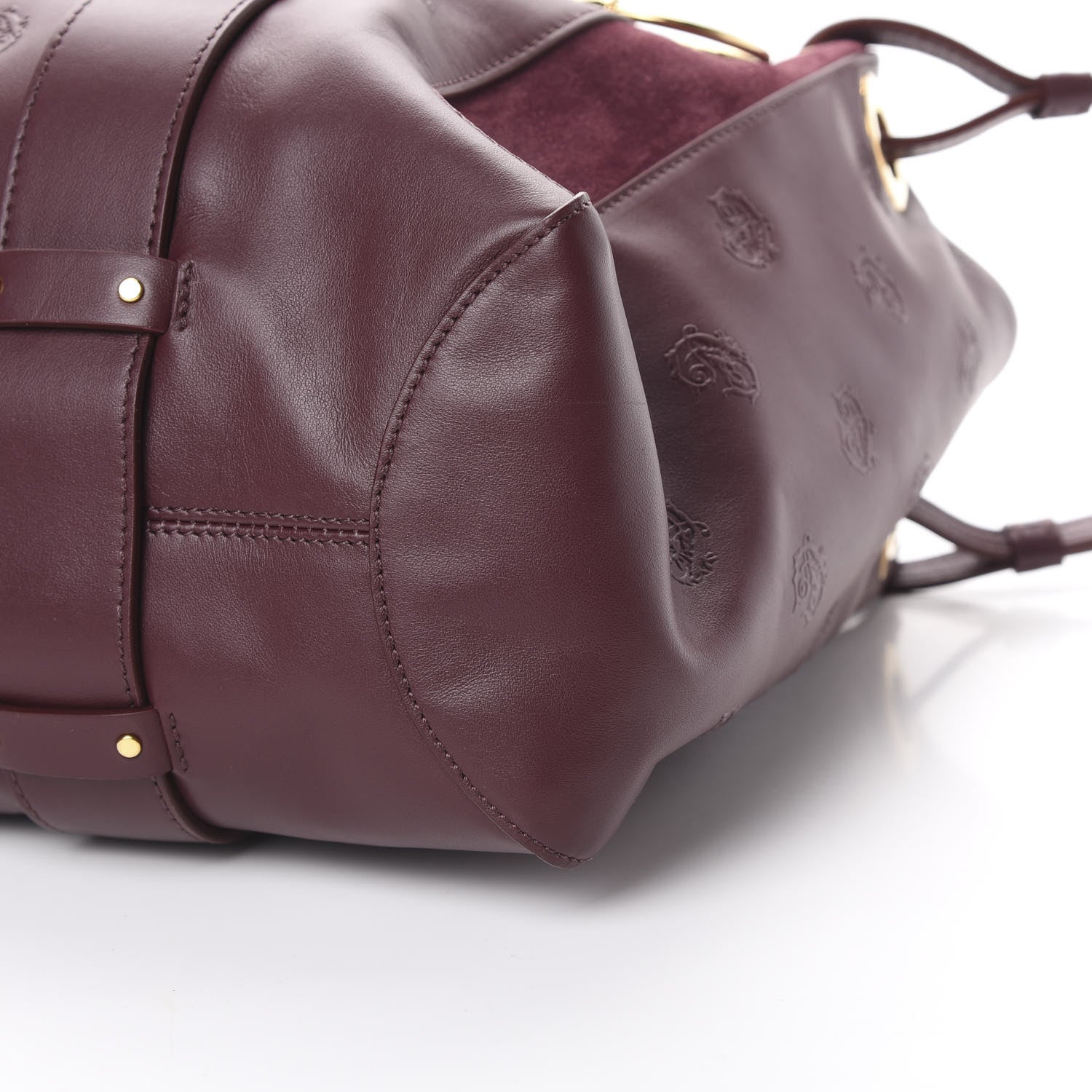 Chloe Smooth Calfskin Embossed Tao Zipped Tote Burnt Brown 9 of 10