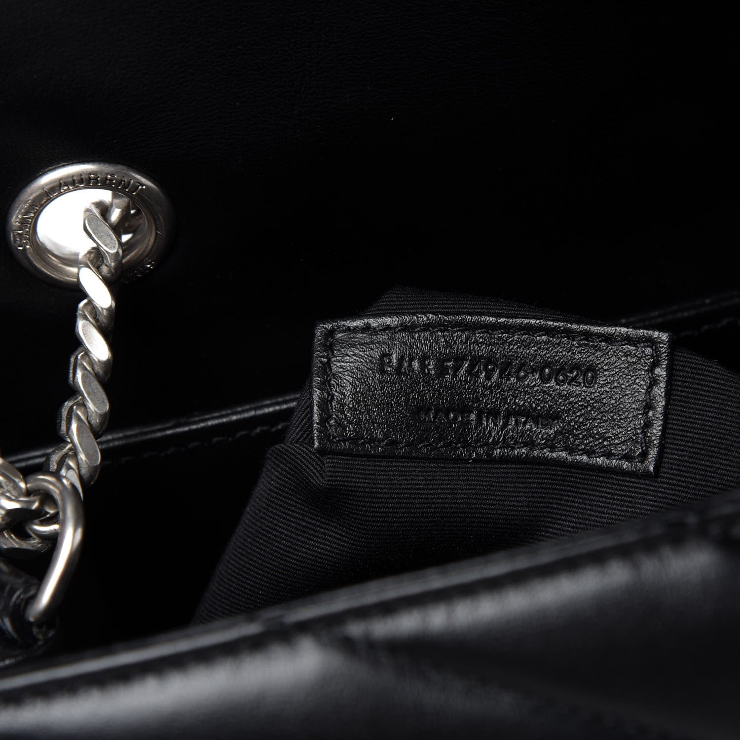 Saint Laurent Calfskin Y Quilted Monogram Medium Loulou Chain Satchel Black 9 of 10
