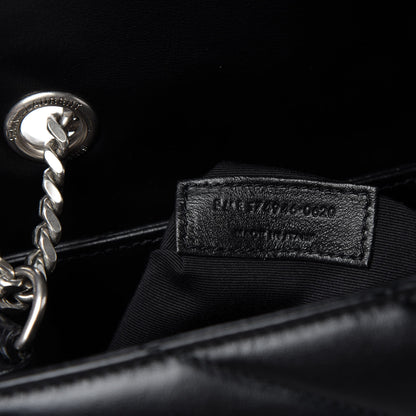 Saint Laurent Calfskin Y Quilted Monogram Medium Loulou Chain Satchel Black 9 of 10