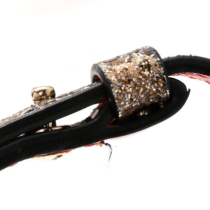 Christian Louboutin Metallic Snakeskin Embossed Spikes Loubiposh Clutch Gold Pink 10 of 12