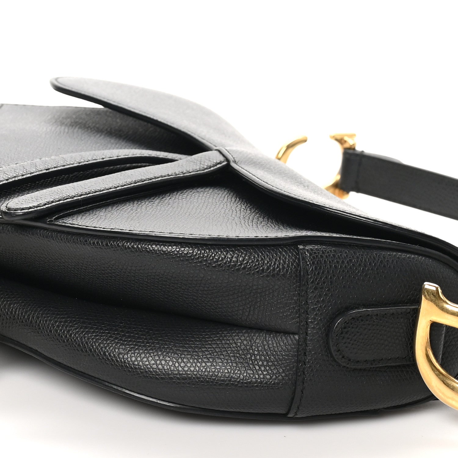 Christian Dior Grained Calfskin Saddle Bag Black 10 of 10