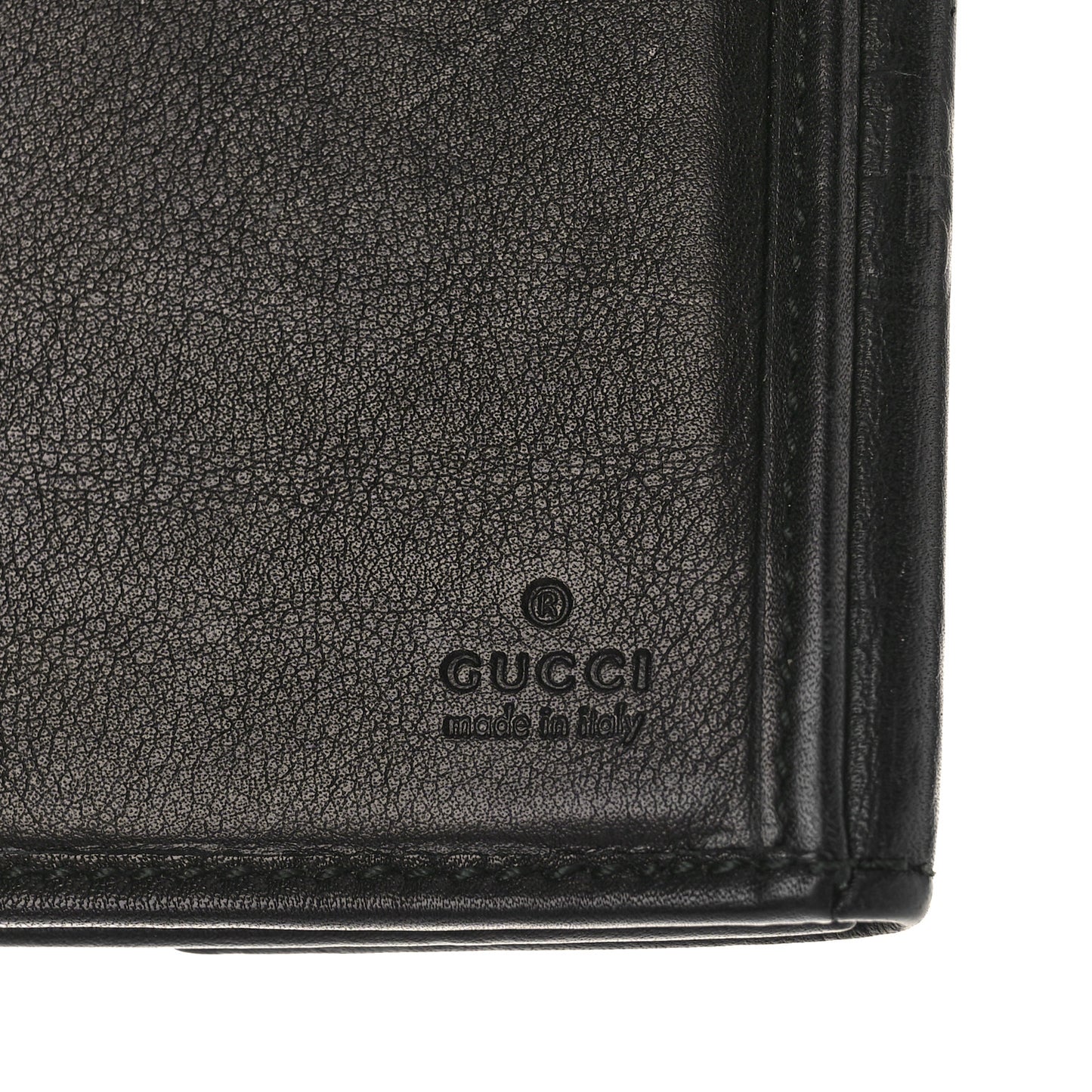 Guccissima Margaux Calfskin Metal Bar Continental Flap Wallet Black