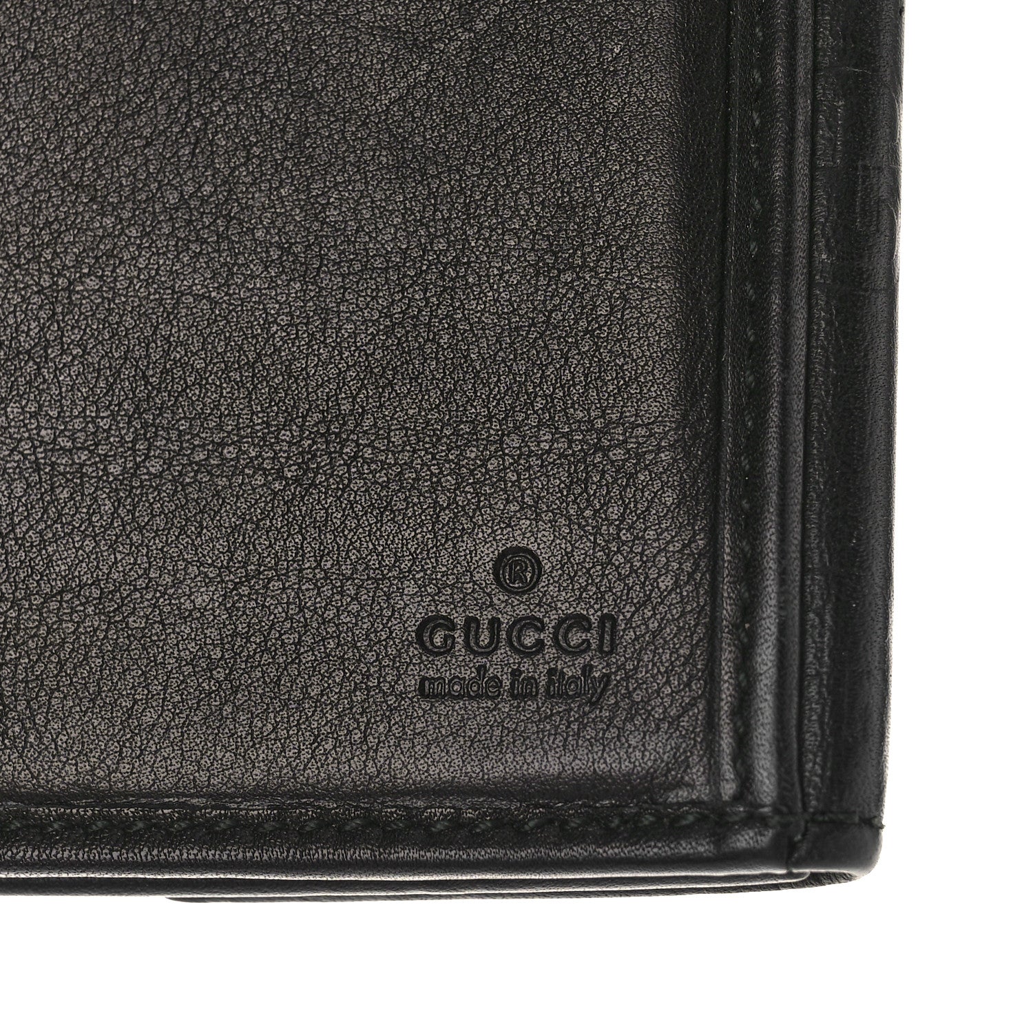 Gucci Guccissima Margaux Calfskin Metal Bar Continental Flap Wallet Black 6 of 13