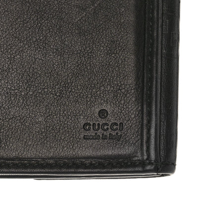 Gucci Guccissima Margaux Calfskin Metal Bar Continental Flap Wallet Black 6 of 13