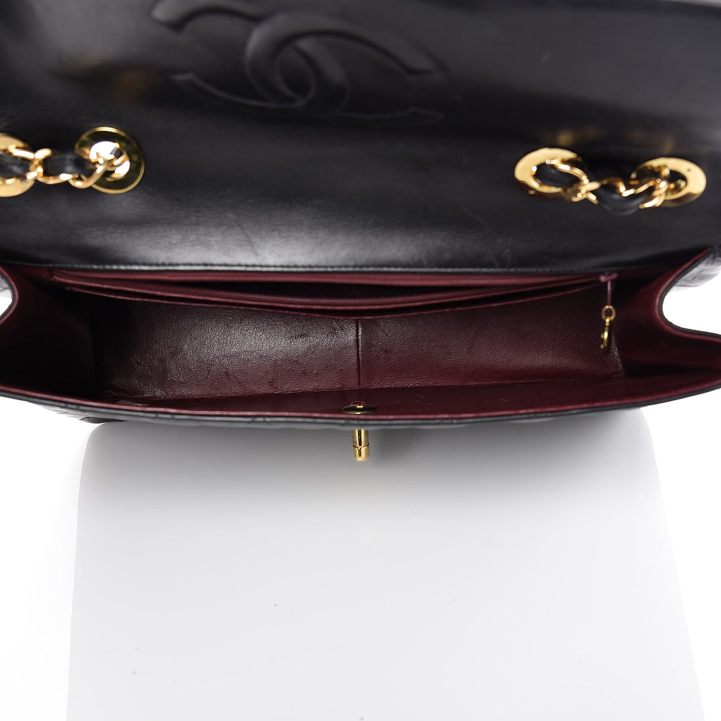 Lambskin Quilted XL Jumbo Single Flap Black
