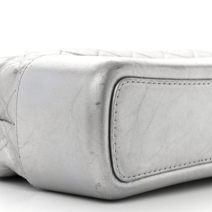 Chanel Metallic Aged Calfskin Quilted Large Gabrielle Hobo Silver 9 of 17