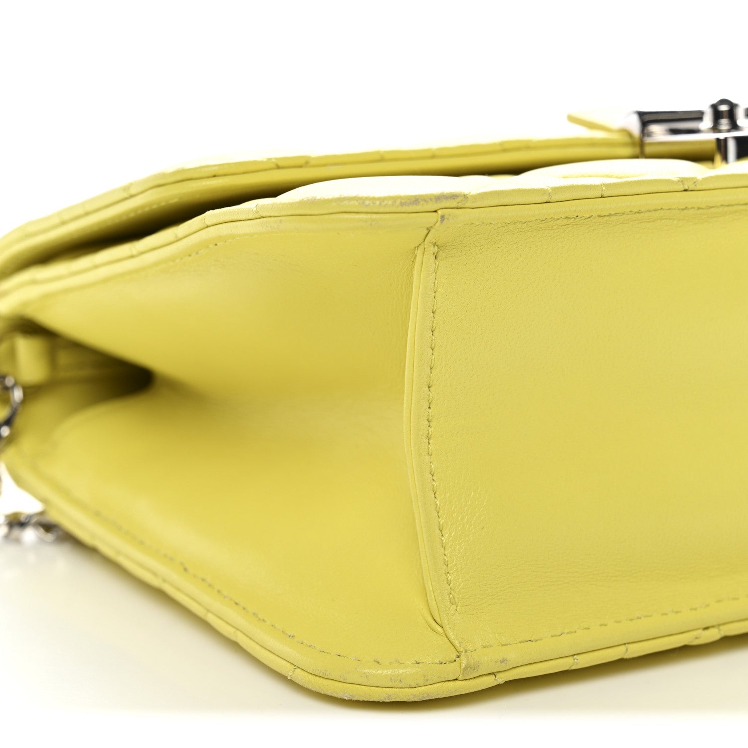 Christian Dior Lambskin Cannage Miss Dior Promenade Pouch Citron 9 of 13