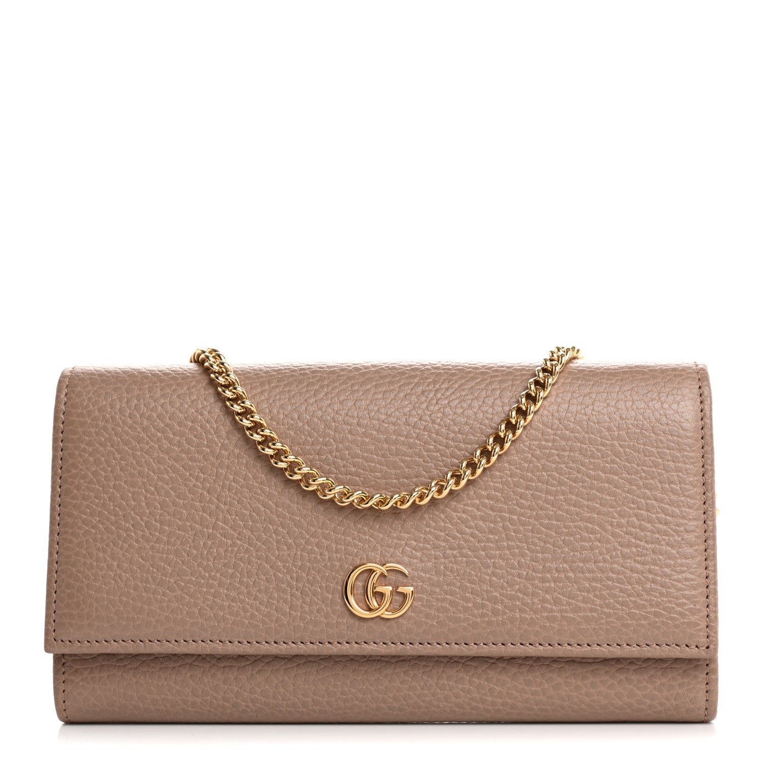 Gucci Dollar Calfskin Petite GG Marmont Wallet Chain Bag Porcelain Rose 1 of 10