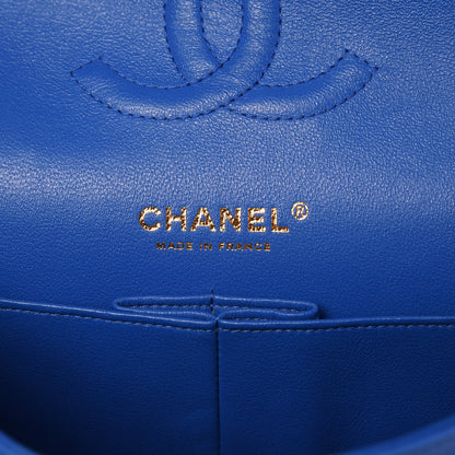 Chanel Lambskin Quilted Medium Double Flap Blue 6 of 13