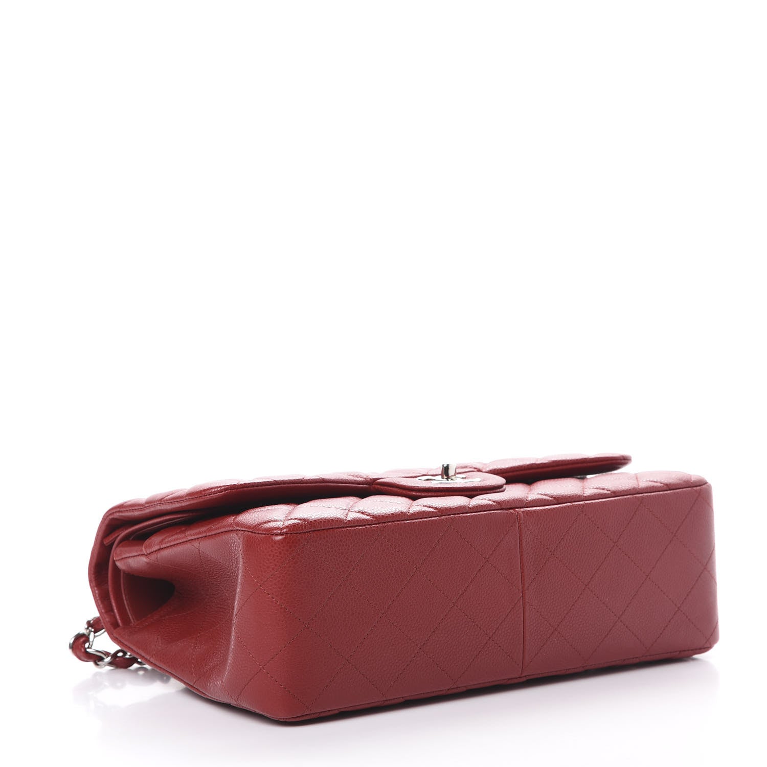Chanel Caviar Quilted Jumbo Double Flap Red 3 of 13