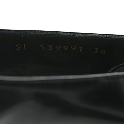 Saint Laurent Patent Calfskin Teddy High Vamp 105 Pumps 38 Black 6 of 10