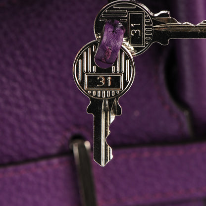 Hermes Taurillon Clemence Birkin 30 Ultraviolet 13 of 27