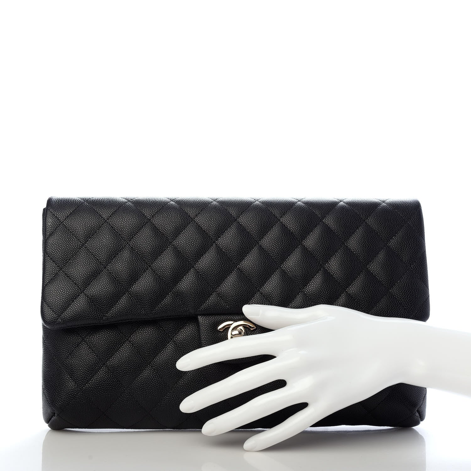 Chanel Caviar Quilted Flap Clutch Black 2 of 8