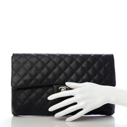 Chanel Caviar Quilted Flap Clutch Black 2 of 8
