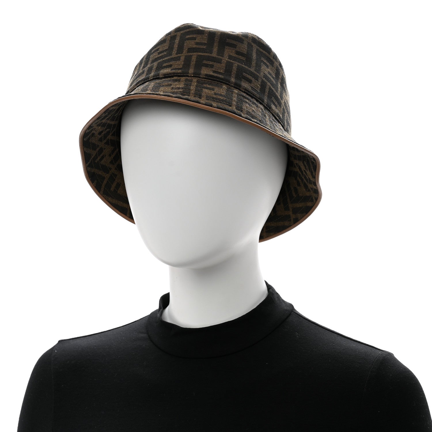 Fendi Technical Fabric FF Reversible Bucket Hat M Tobacco Beige 2 of 9
