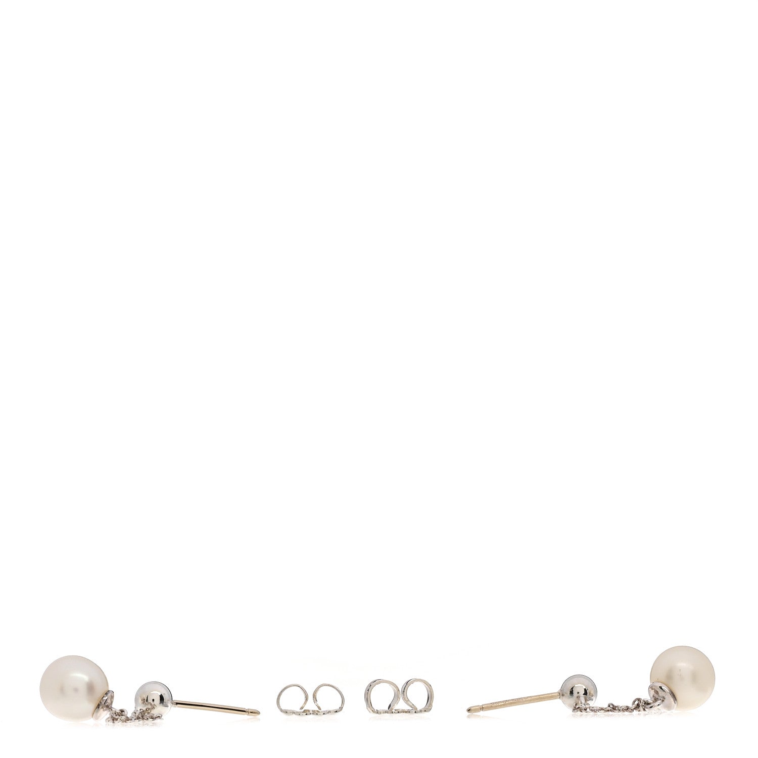 Tiffany Sterling Silver Pearl Ziegfeld Drop Earrings 3 of 4