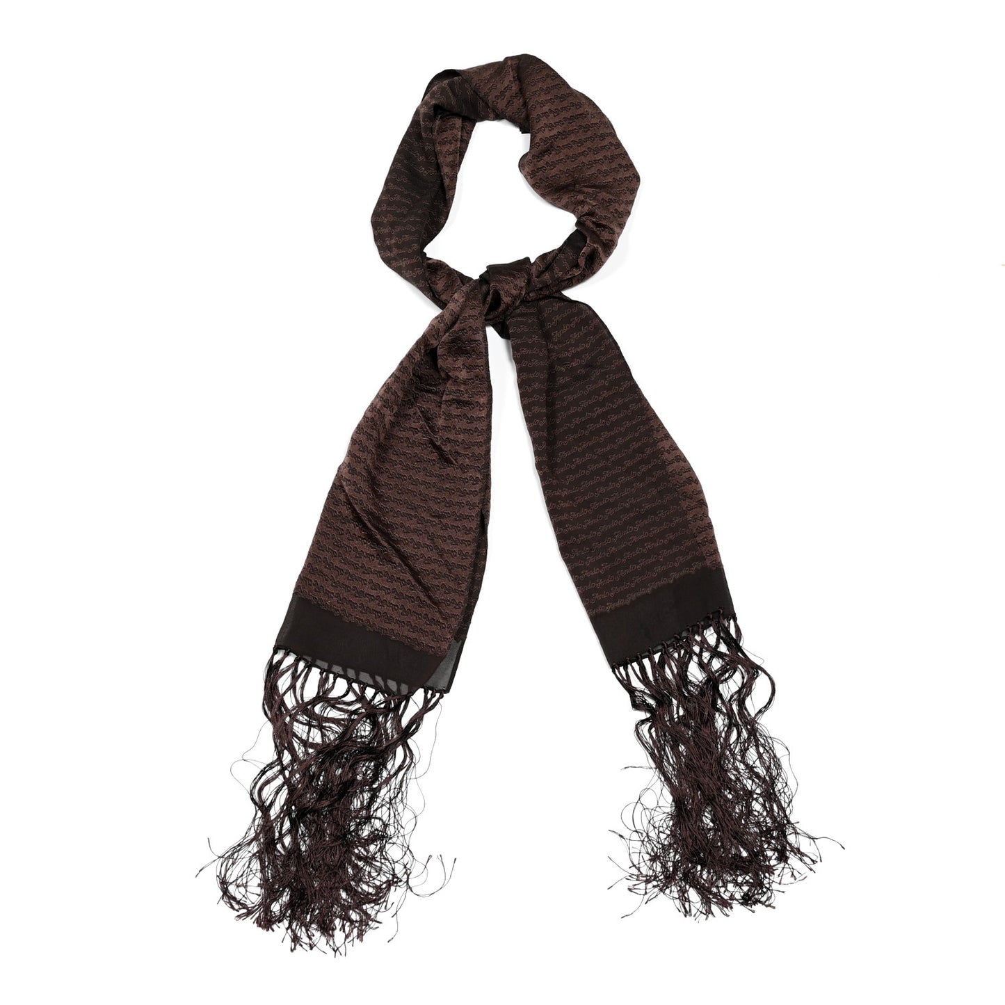 Silk Logo Scarf Brown