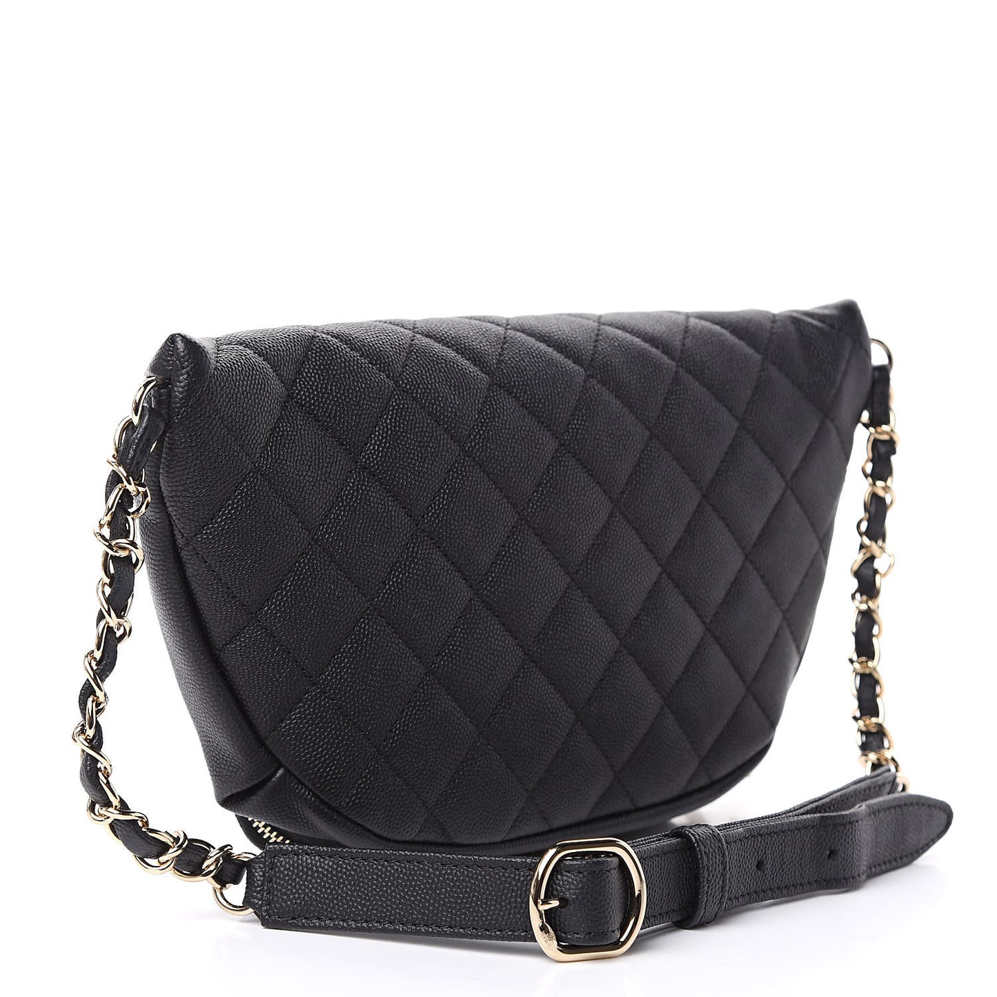 Caviar Quilted Business Affinity Waist Belt Bag Black